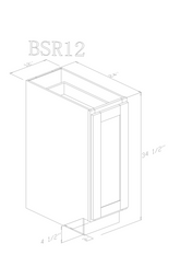 Base 12" - Almond White 12 Inch Spice Base Cabinet - ZCBuildingSupply